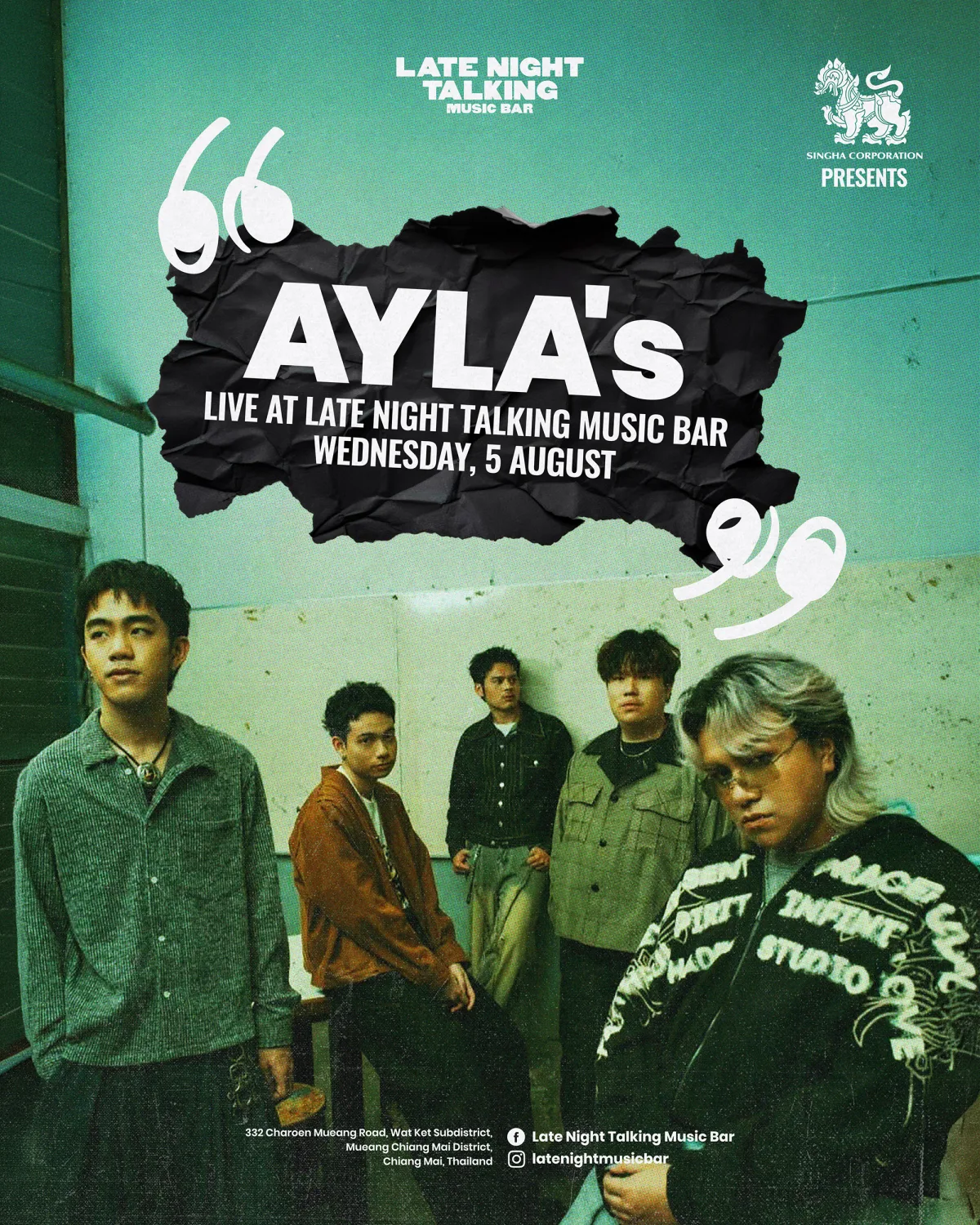 AYLA's live at LATE NIGHT TALKING MUSIC BAR Chiang Mai · 5 สิงหาคม 2026