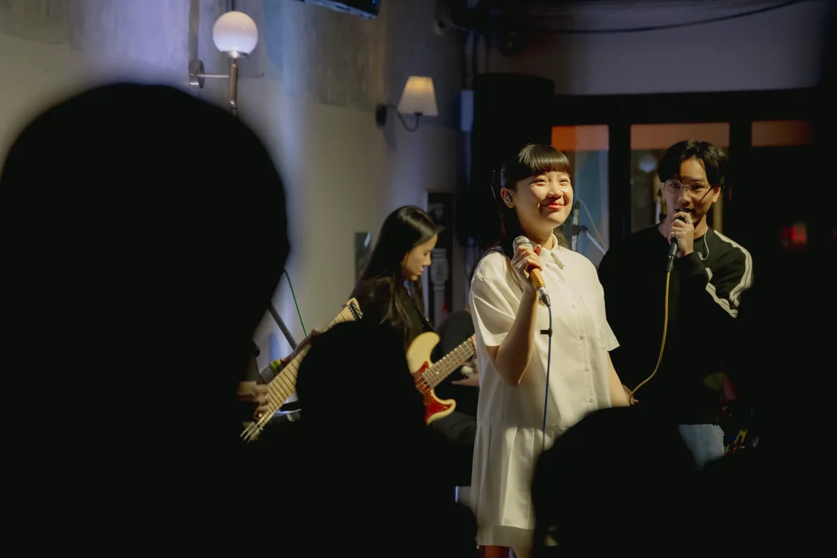 Photo 24 of 45 — Black Valentine concert at LATE NIGHT TALKING MUSIC BAR Chiang Mai · Portrait · Bean Napason · Earth Patravee · Serious Bacon