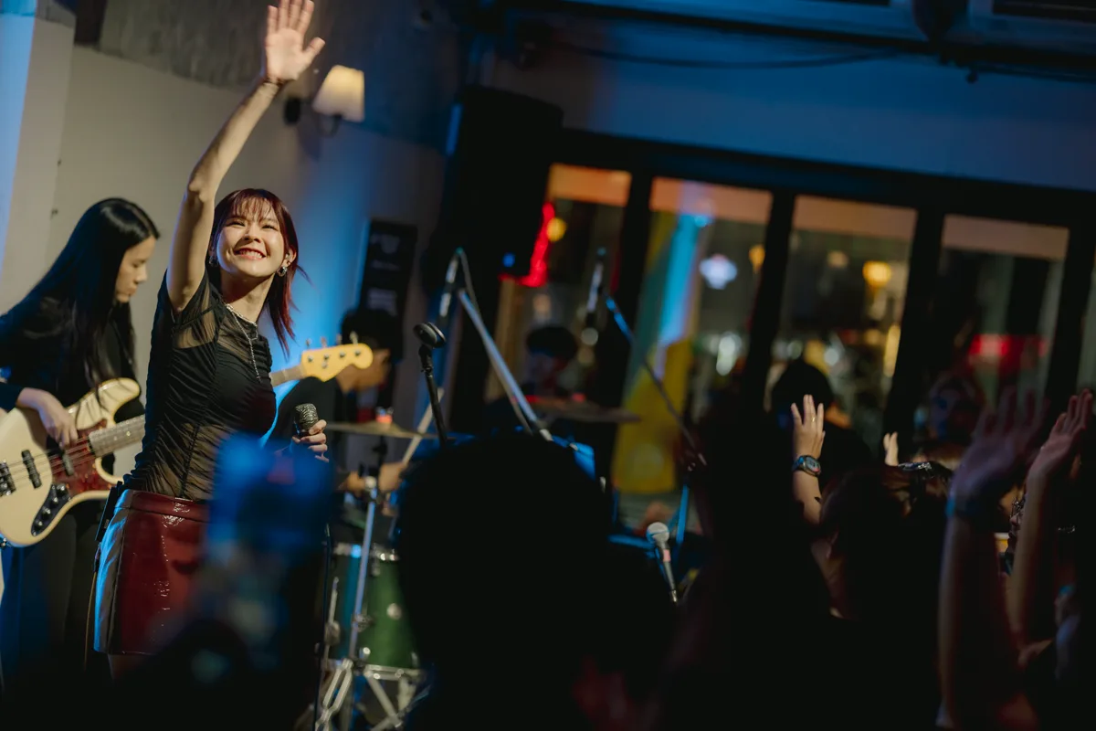 Photo 26 of 45 — Black Valentine concert at LATE NIGHT TALKING MUSIC BAR Chiang Mai · Portrait · Bean Napason · Earth Patravee · Serious Bacon
